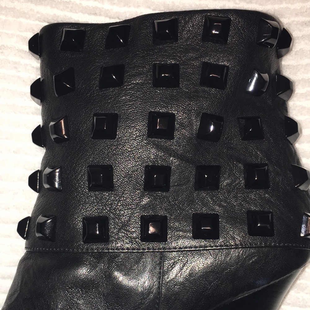 Thomas Wylde Soft Leather Studded Ankle Boots  Black SZ US 9
